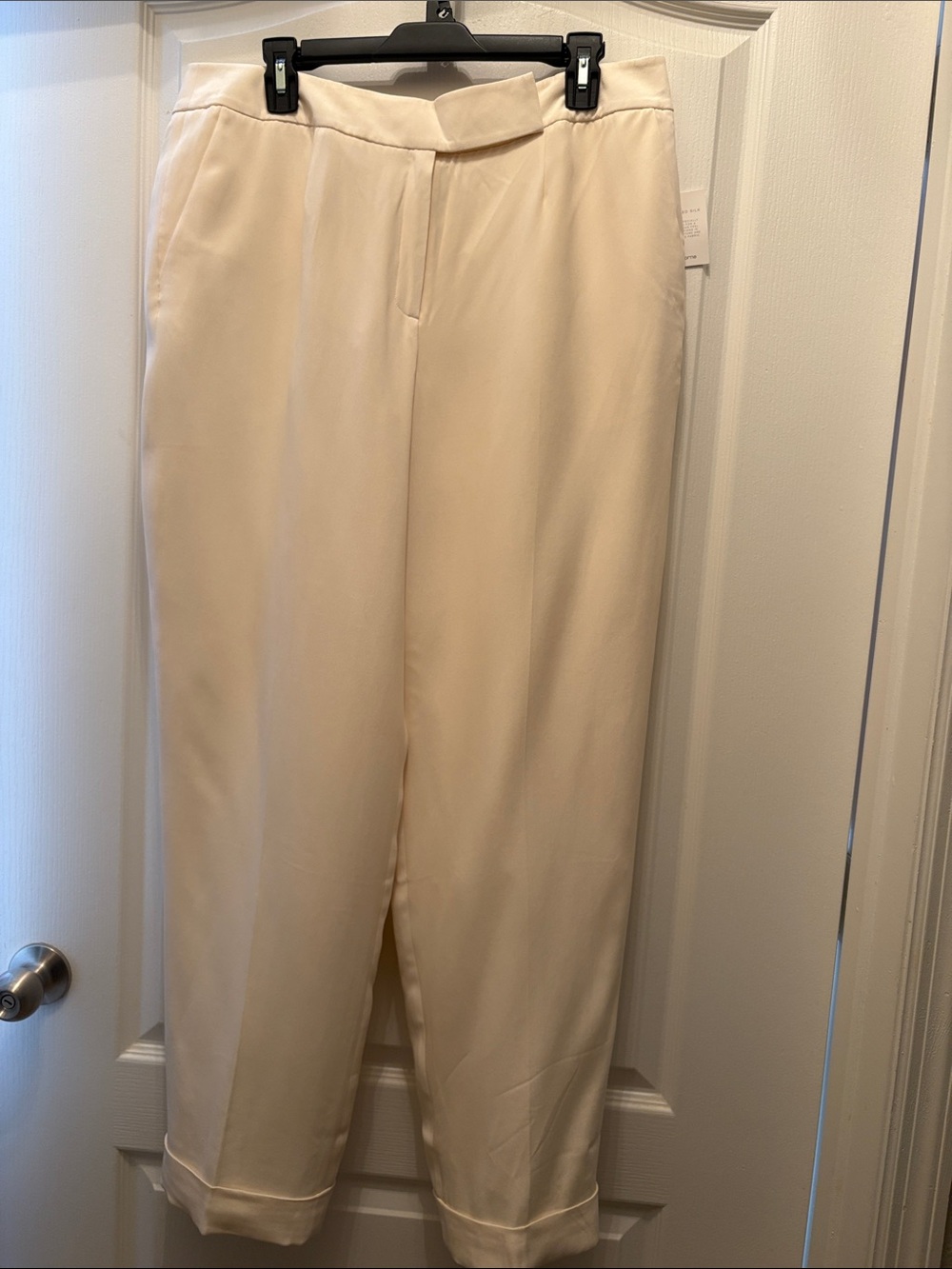 NWT Liz Claiborne Silk Elegant Cream Women's Cuffed Pants Size 16